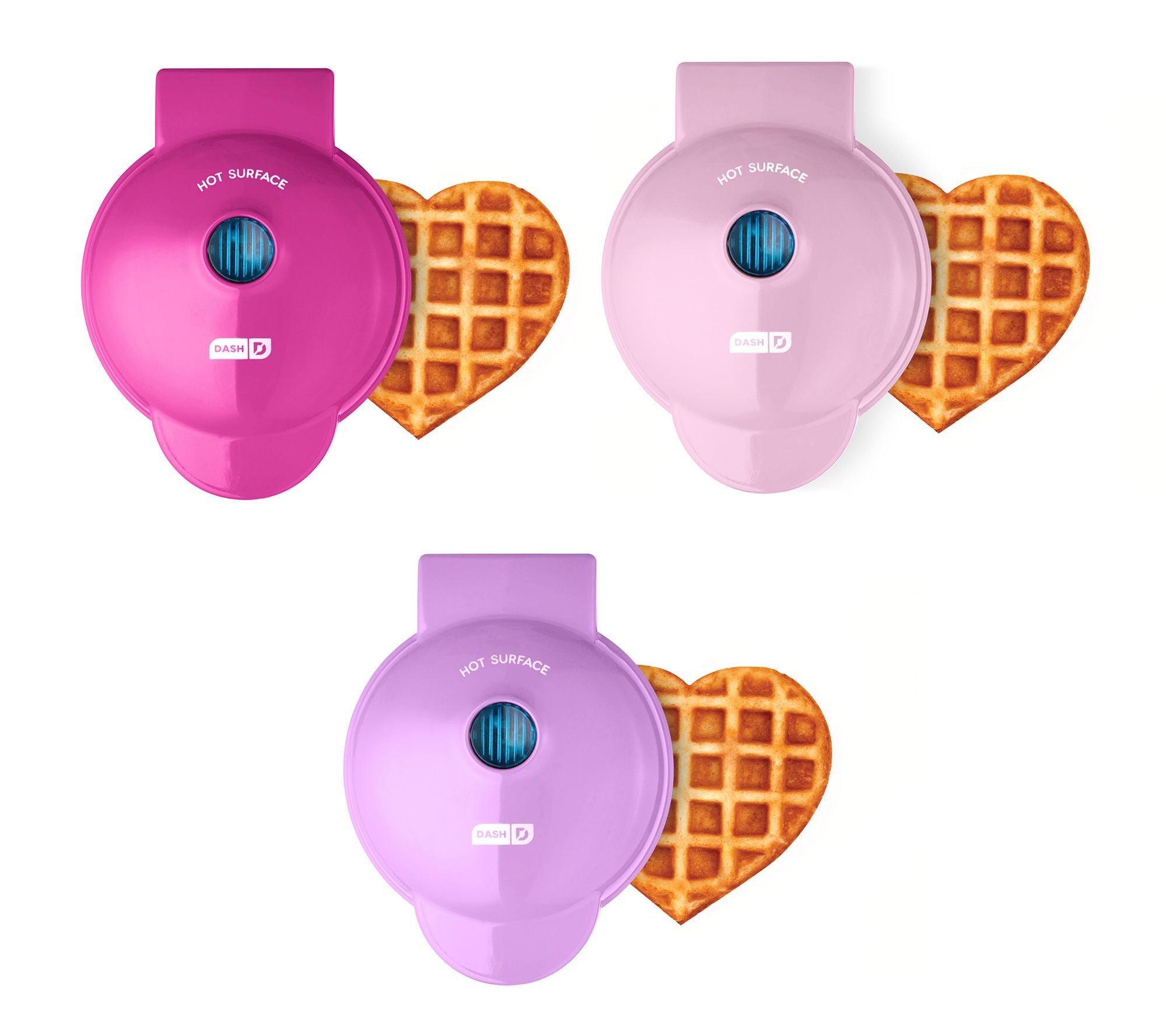 Dash Set of 3 Mini Heart Shaped Waffle Makers W/ Box QVC Influencer